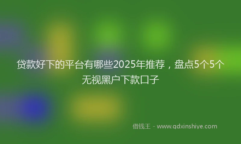 贷款好下的平台有哪些2025年推荐，盘点5个5个无视黑户下款口子