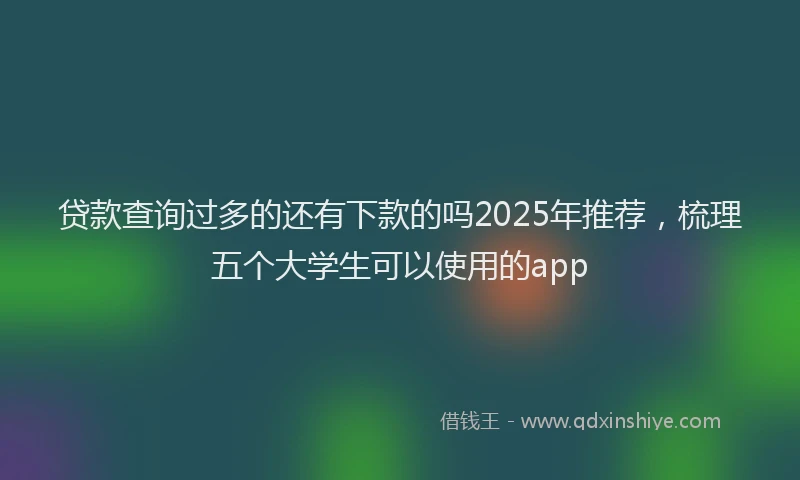 贷款查询过多的还有下款的吗2025年推荐，梳理五个大学生可以使用的app