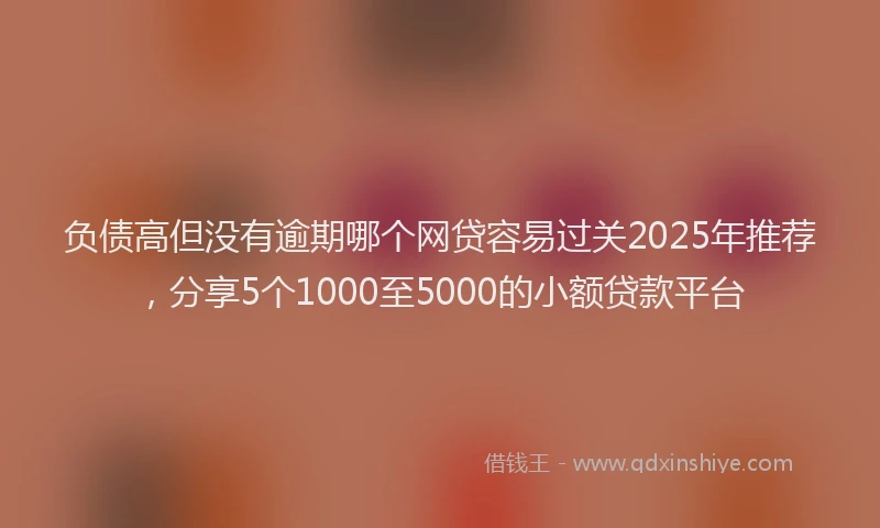 负债高但没有逾期哪个网贷容易过关2025年推荐，分享5个1000至5000的小额贷款平台