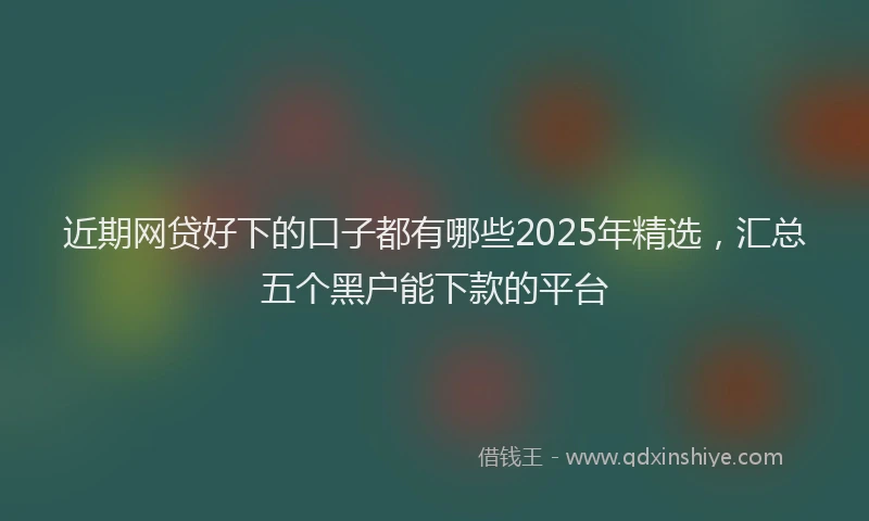 近期网贷好下的口子都有哪些2025年精选，汇总五个黑户能下款的平台