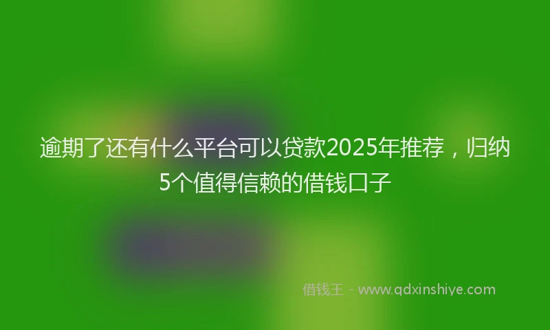 逾期了还有什么平台可以贷款2025年推荐，归纳5个值得信赖的借钱口子