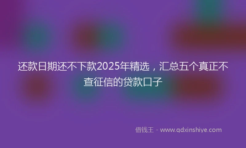 还款日期还不下款2025年精选，汇总五个真正不查征信的贷款口子