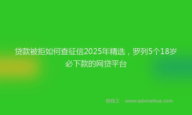 贷款被拒如何查征信2025年精选，罗列5个18岁必下款的网贷平台