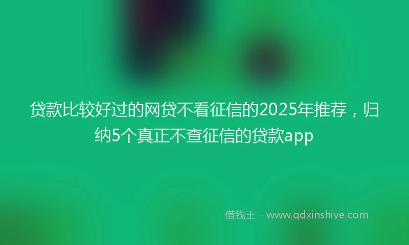 贷款比较好过的网贷不看征信的2025年推荐，归纳5个真正不查征信的贷款app