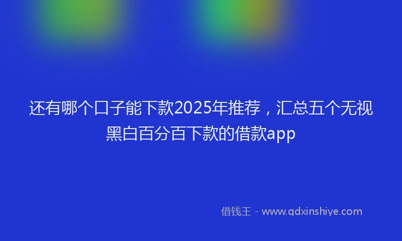 还有哪个口子能下款2025年推荐，汇总五个无视黑白百分百下款的借款app
