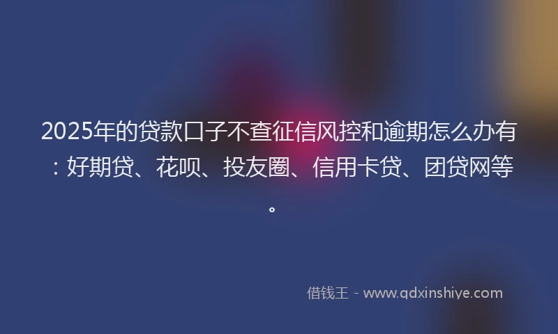 2025年的贷款口子不查征信风控和逾期怎么办有：好期贷、花呗、投友圈、信用卡贷、团贷网等。