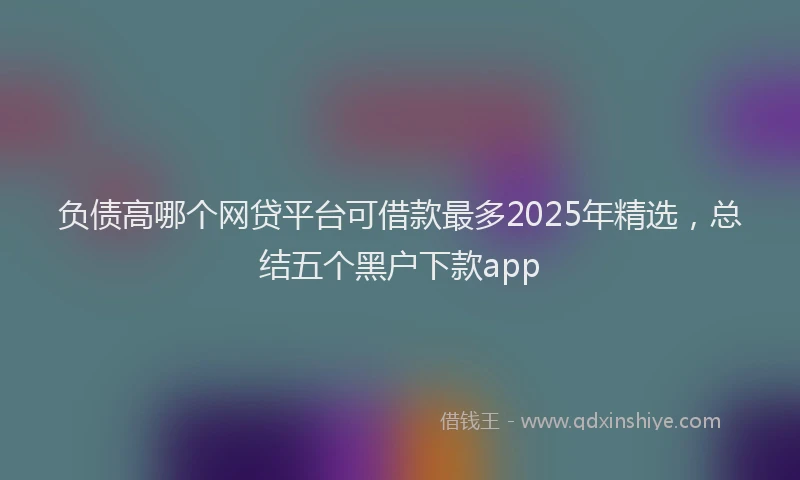 负债高哪个网贷平台可借款最多2025年精选，总结五个黑户下款app