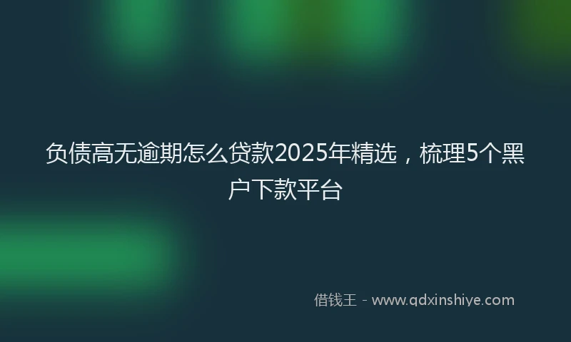 负债高无逾期怎么贷款2025年精选，梳理5个黑户下款平台