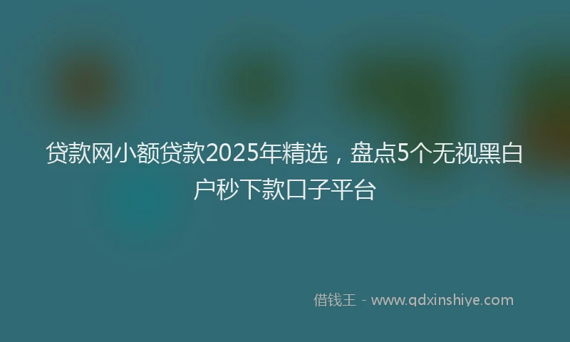 贷款网小额贷款2025年精选，盘点5个无视黑白户秒下款口子平台