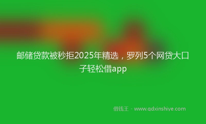 邮储贷款被秒拒2025年精选，罗列5个网贷大口子轻松借app