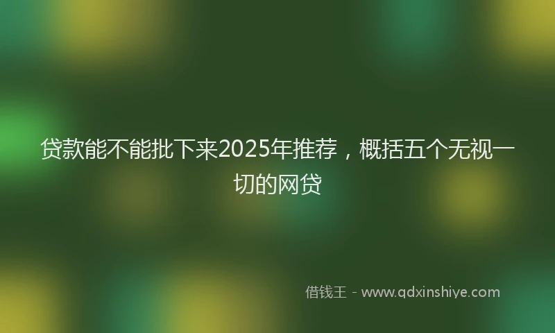 贷款能不能批下来2025年推荐，概括五个无视一切的网贷