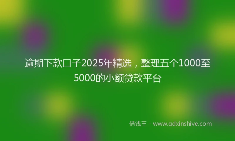 逾期下款口子2025年精选，整理五个1000至5000的小额贷款平台