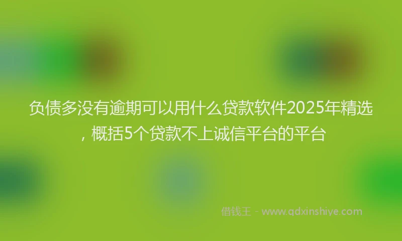 负债多没有逾期可以用什么贷款软件2025年精选，概括5个贷款不上诚信平台的平台