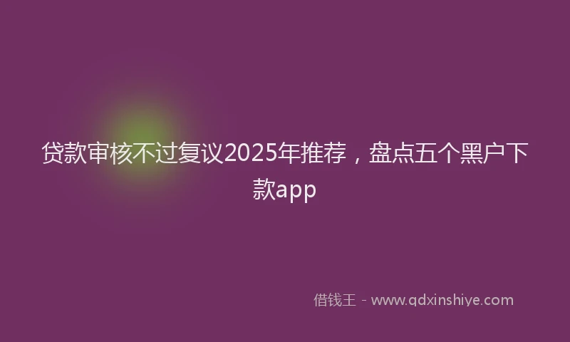 贷款审核不过复议2025年推荐，盘点五个黑户下款app