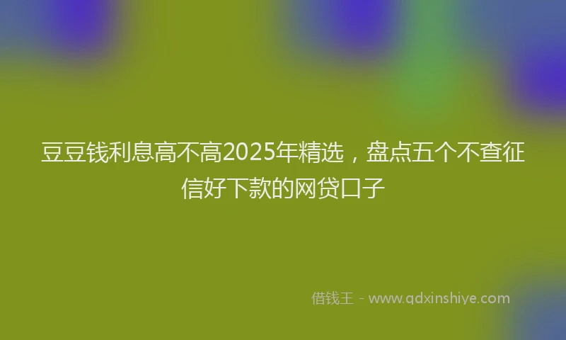 豆豆钱利息高不高2025年精选，盘点五个不查征信好下款的网贷口子