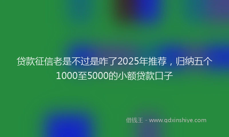 贷款征信老是不过是咋了2025年推荐，归纳五个1000至5000的小额贷款口子
