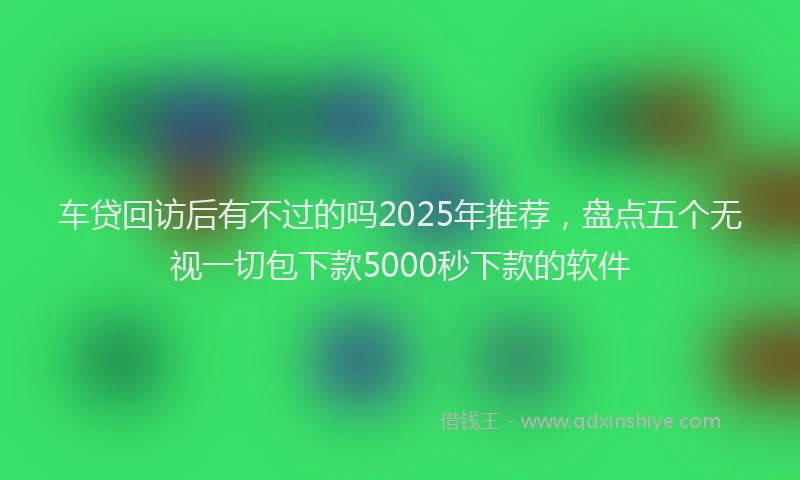 车贷回访后有不过的吗2025年推荐，盘点五个无视一切包下款5000秒下款的软件
