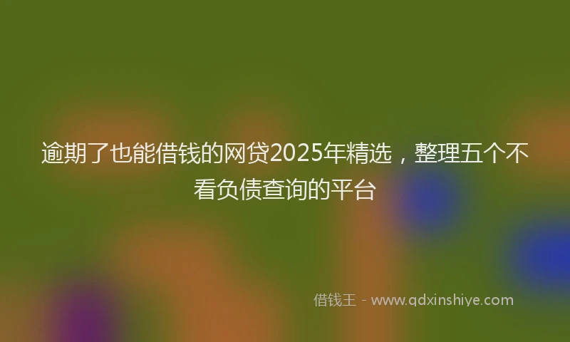 逾期了也能借钱的网贷2025年精选，整理五个不看负债查询的平台