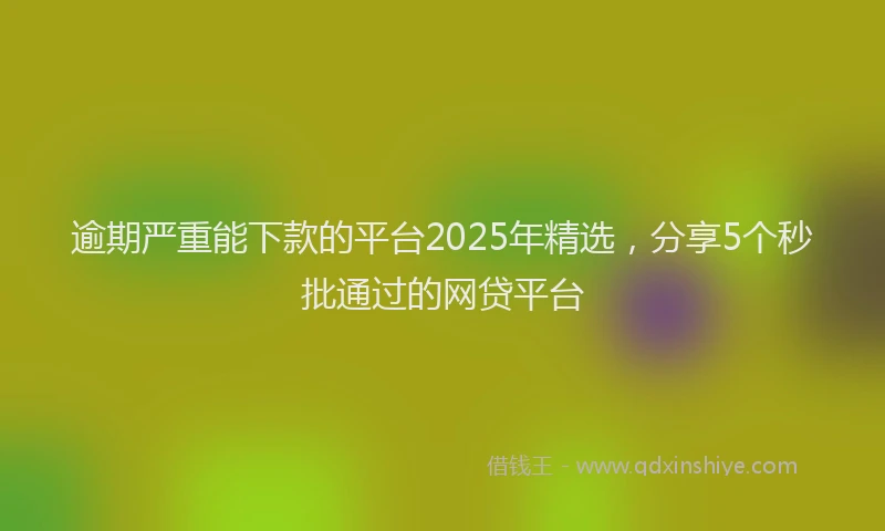 逾期严重能下款的平台2025年精选，分享5个秒批通过的网贷平台