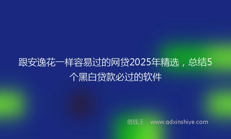 跟安逸花一样容易过的网贷2025年精选，总结5个黑白贷款必过的软件