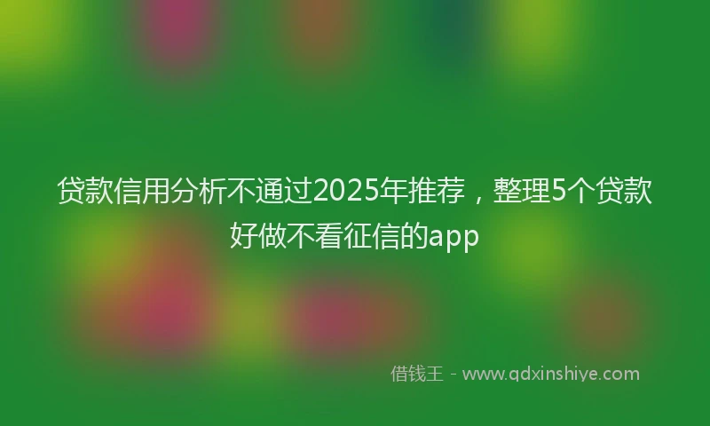 贷款信用分析不通过2025年推荐，整理5个贷款好做不看征信的app
