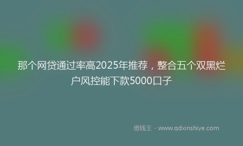 那个网贷通过率高2025年推荐，整合五个双黑烂户风控能下款5000口子