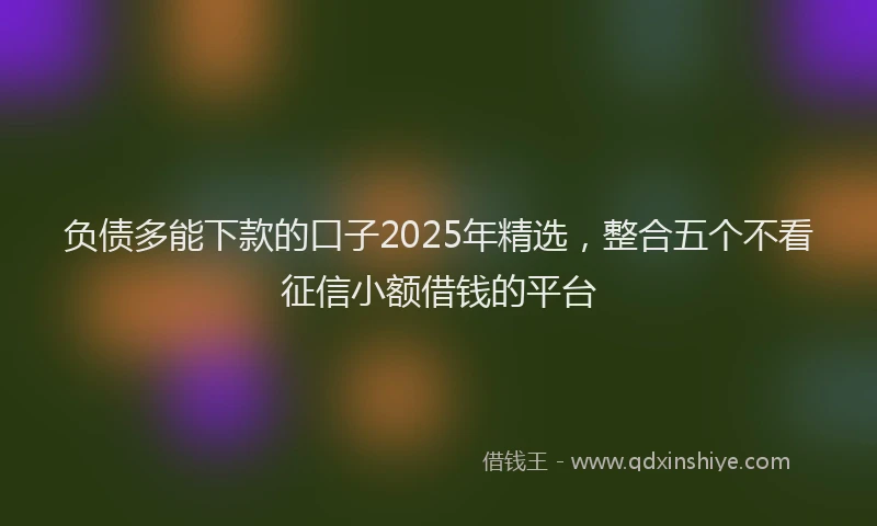 负债多能下款的口子2025年精选，整合五个不看征信小额借钱的平台