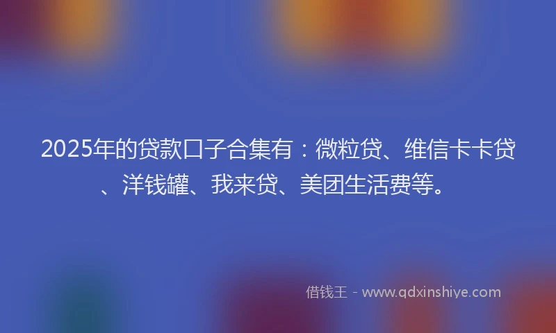 2025年的贷款口子合集有：微粒贷、维信卡卡贷、洋钱罐、我来贷、美团生活费等。