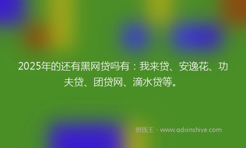 2025年的还有黑网贷吗有：我来贷、安逸花、功夫贷、团贷网、滴水贷等。
