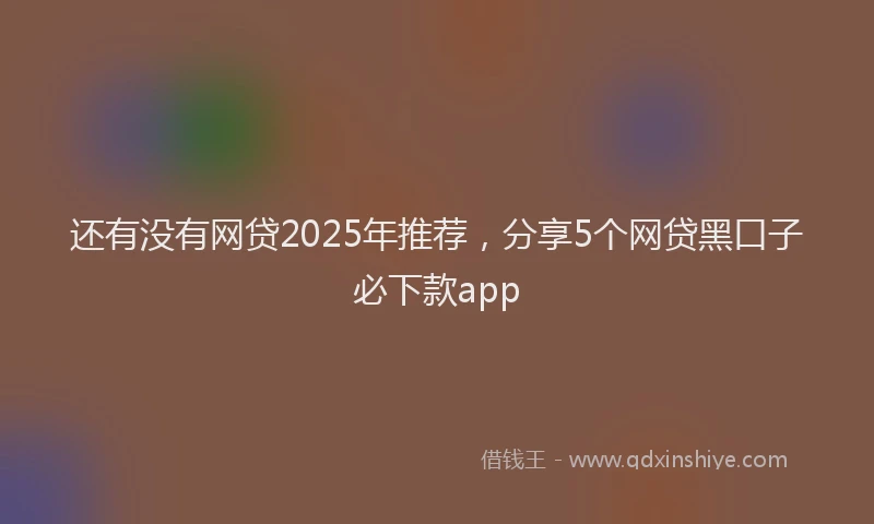 还有没有网贷2025年推荐，分享5个网贷黑口子必下款app