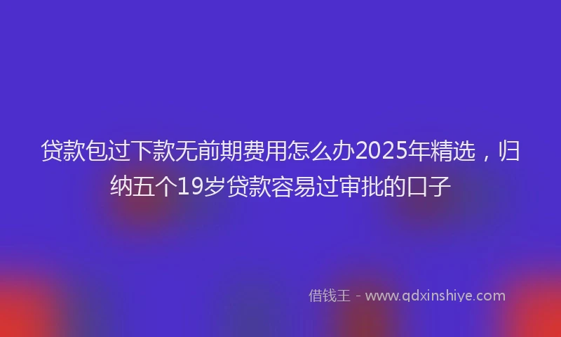 贷款包过下款无前期费用怎么办2025年精选，归纳五个19岁贷款容易过审批的口子