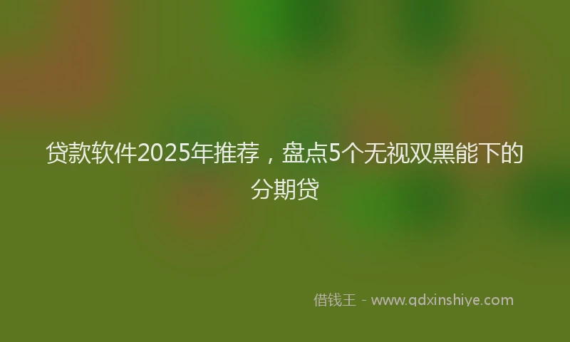 贷款软件2025年推荐，盘点5个无视双黑能下的分期贷