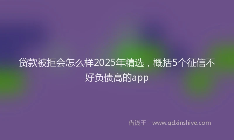 贷款被拒会怎么样2025年精选，概括5个征信不好负债高的app