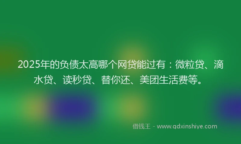 2025年的负债太高哪个网贷能过有：微粒贷、滴水贷、读秒贷、替你还、美团生活费等。