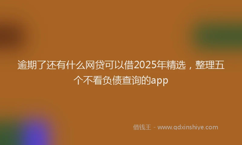 逾期了还有什么网贷可以借2025年精选，整理五个不看负债查询的app