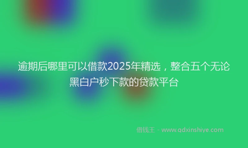 逾期后哪里可以借款2025年精选，整合五个无论黑白户秒下款的贷款平台