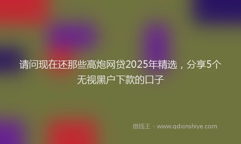 请问现在还那些高炮网贷2025年精选，分享5个无视黑户下款的口子