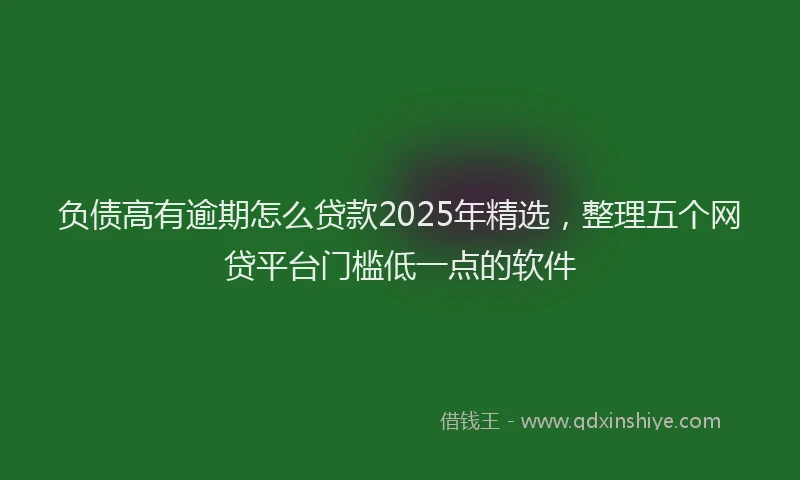 负债高有逾期怎么贷款2025年精选，整理五个网贷平台门槛低一点的软件