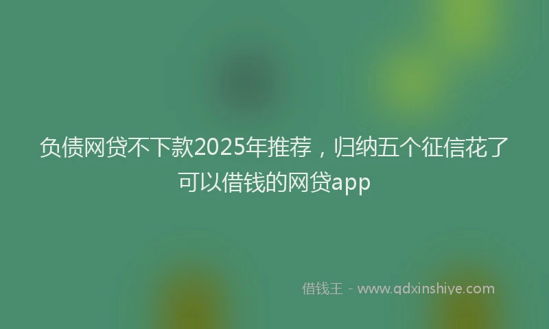 负债网贷不下款2025年推荐，归纳五个征信花了可以借钱的网贷app