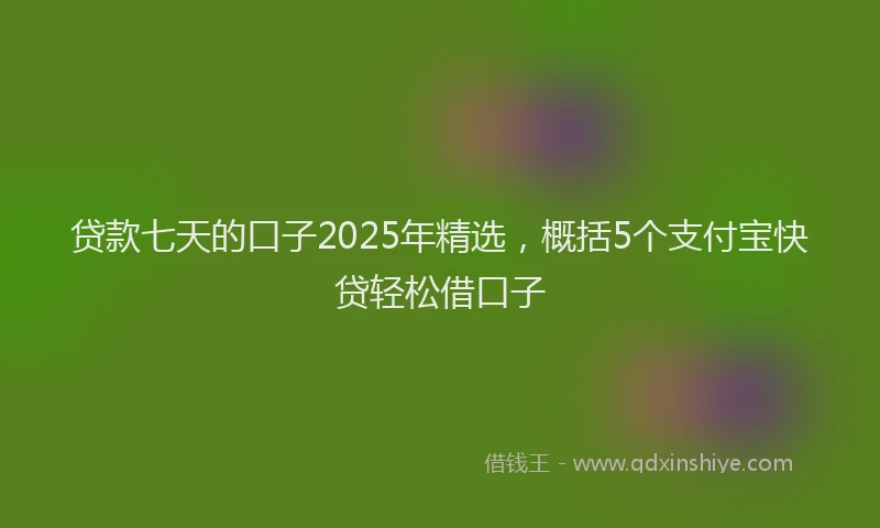 贷款七天的口子2025年精选，概括5个支付宝快贷轻松借口子