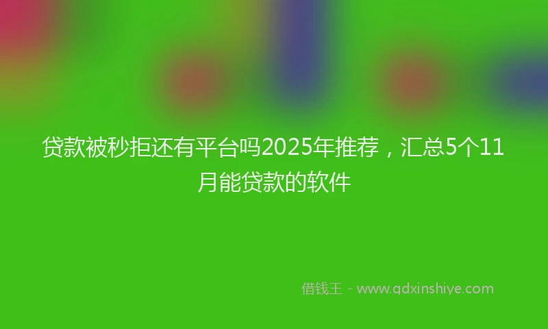 贷款被秒拒还有平台吗2025年推荐，汇总5个11月能贷款的软件