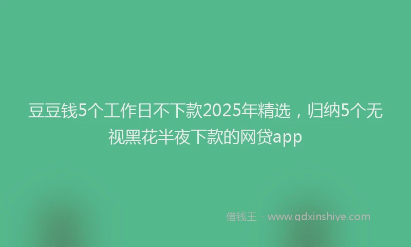 豆豆钱5个工作日不下款2025年精选，归纳5个无视黑花半夜下款的网贷app