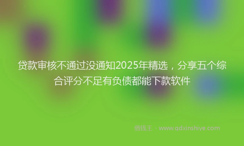 贷款审核不通过没通知2025年精选，分享五个综合评分不足有负债都能下款软件