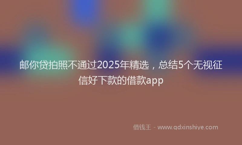 邮你贷拍照不通过2025年精选，总结5个无视征信好下款的借款app