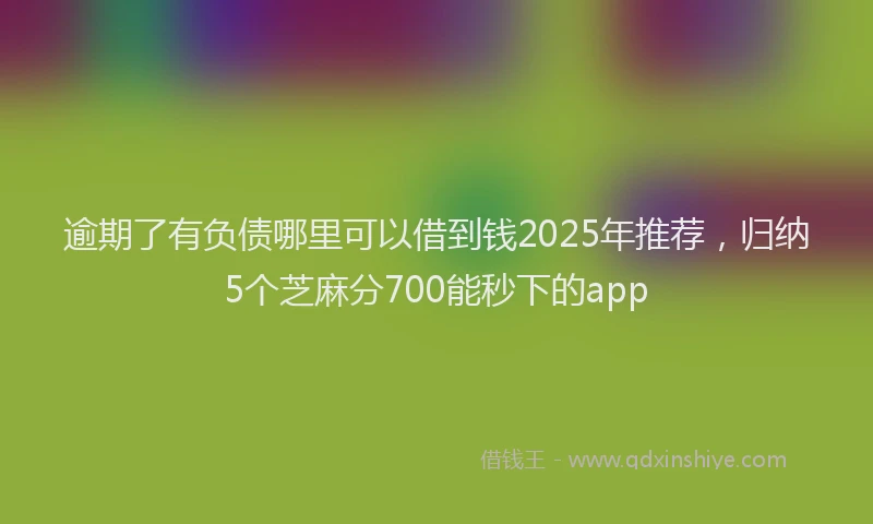 逾期了有负债哪里可以借到钱2025年推荐，归纳5个芝麻分700能秒下的app