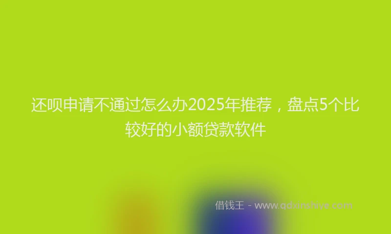 还呗申请不通过怎么办2025年推荐，盘点5个比较好的小额贷款软件