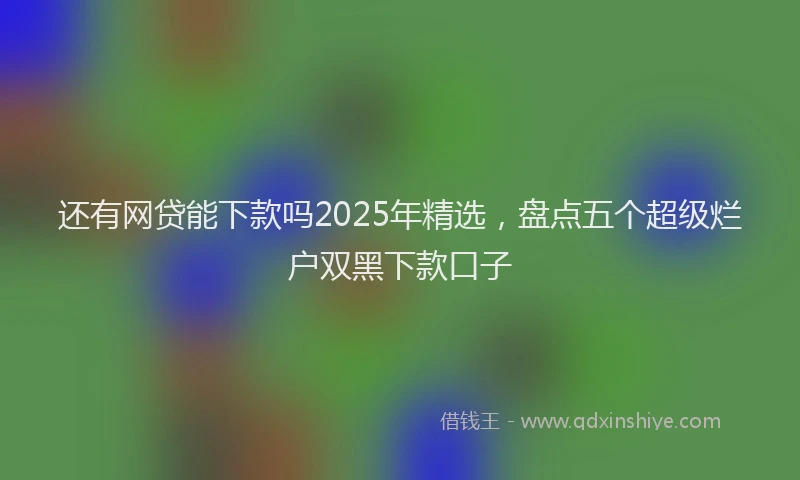 还有网贷能下款吗2025年精选，盘点五个超级烂户双黑下款口子