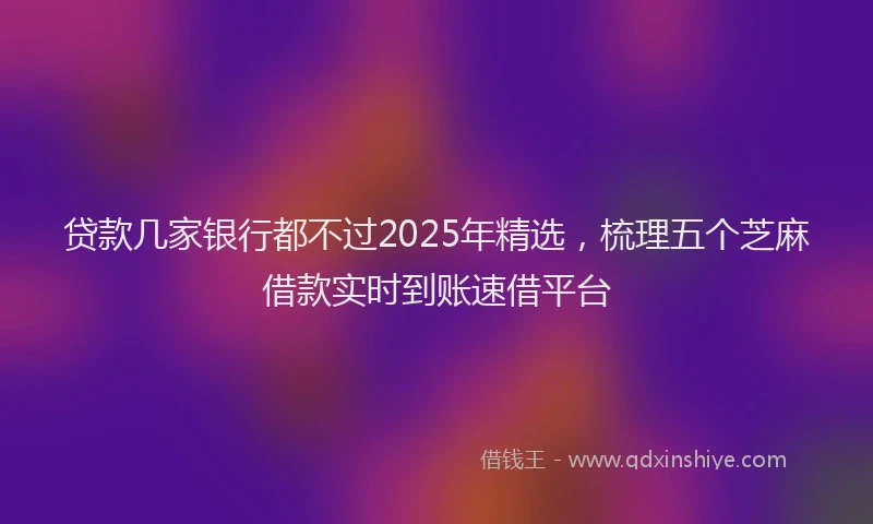 贷款几家银行都不过2025年精选，梳理五个芝麻借款实时到账速借平台