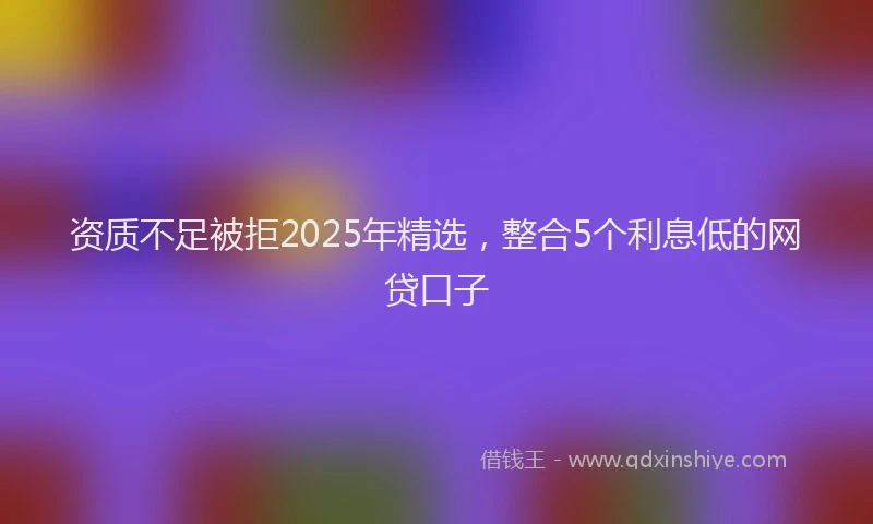 资质不足被拒2025年精选，整合5个利息低的网贷口子