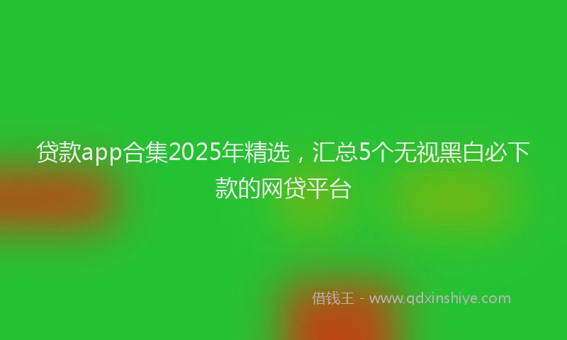 贷款app合集2025年精选，汇总5个无视黑白必下款的网贷平台